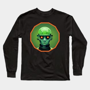 Brainiac - a robot with a human brain Long Sleeve T-Shirt